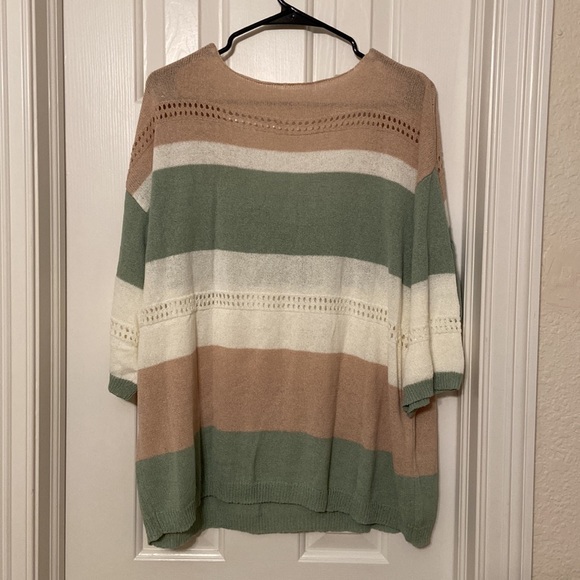 V-Neck Light Weight Short Sleeve Sweater - Picture 2 of 4